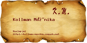 Kollman Mónika névjegykártya