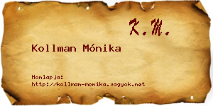 Kollman Mónika névjegykártya